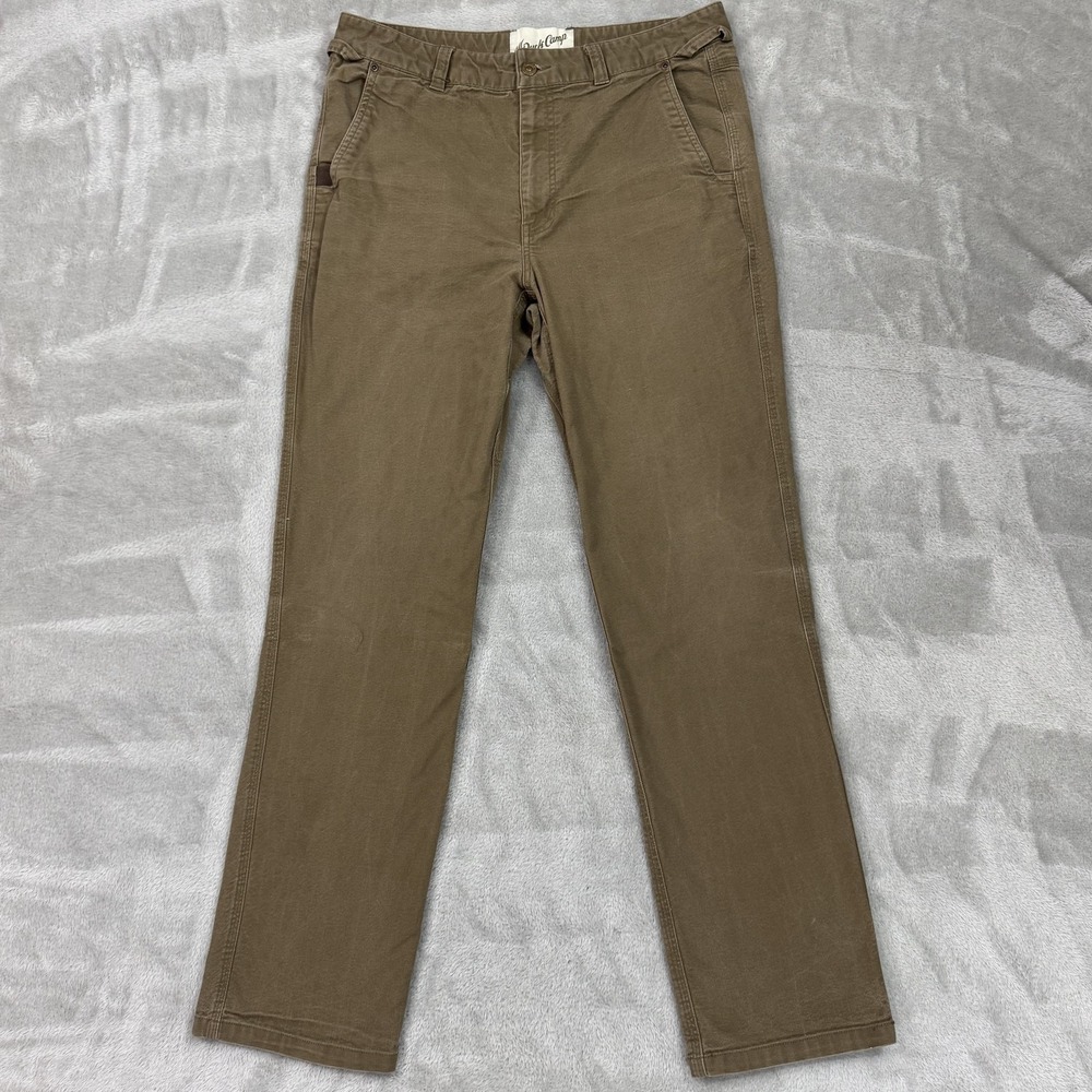 Duck Camp Brush Pants Men Size 34 Canvas Stretch Workwear Straight Leg Outdoor